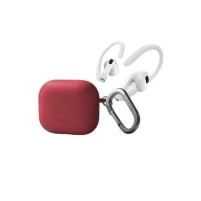 Uniq Nexo Active Hybrid Silicone Hang Case With Sports Ear Hooks for Airpods 3 - Coral